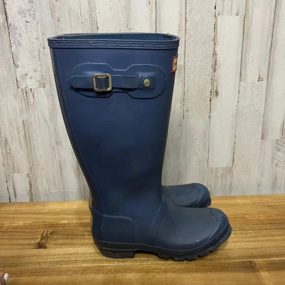 Hunter Women's Original Tall Rain Boots Navy Blue Size 5 - Picture 6 of 8